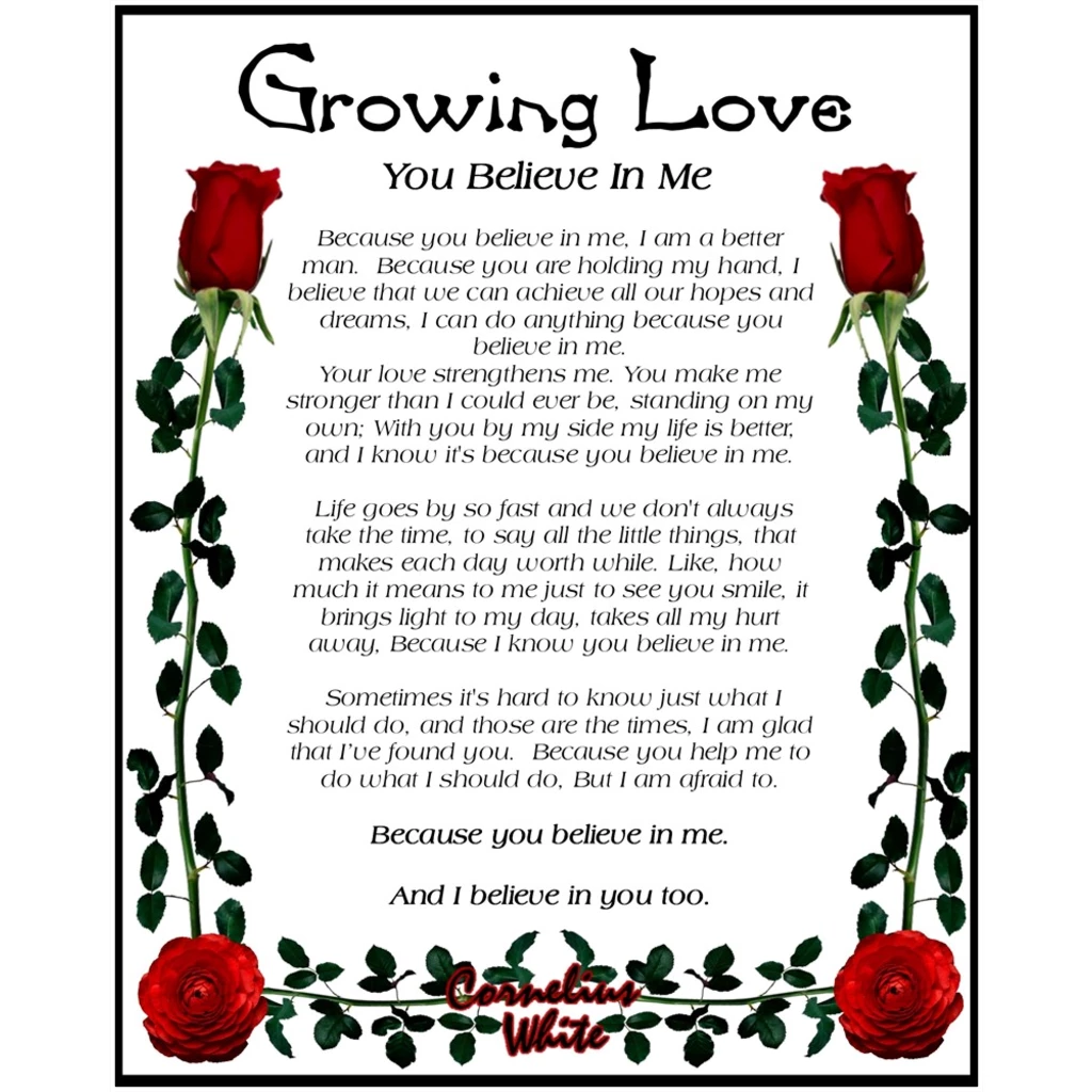 Growing Love - You Believe in Me 8x10 Print