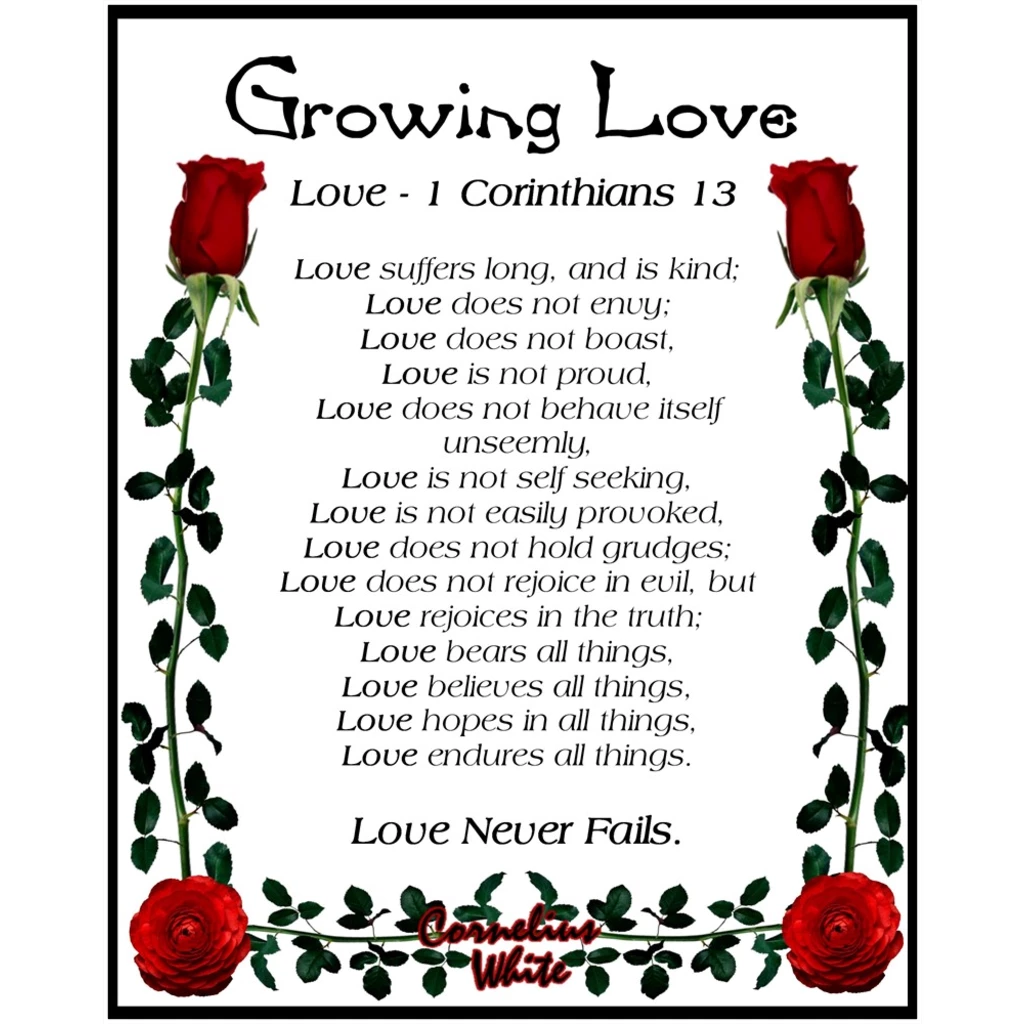 Growing Love - 1 Corinthians 13 - Love  8x10 Print