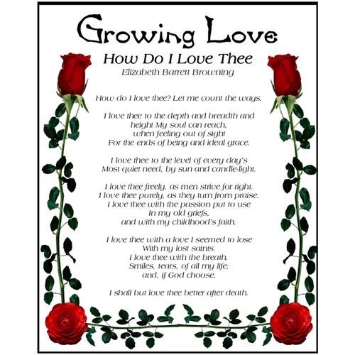 Growing Love - How Do I Love Thee 8x10 Print