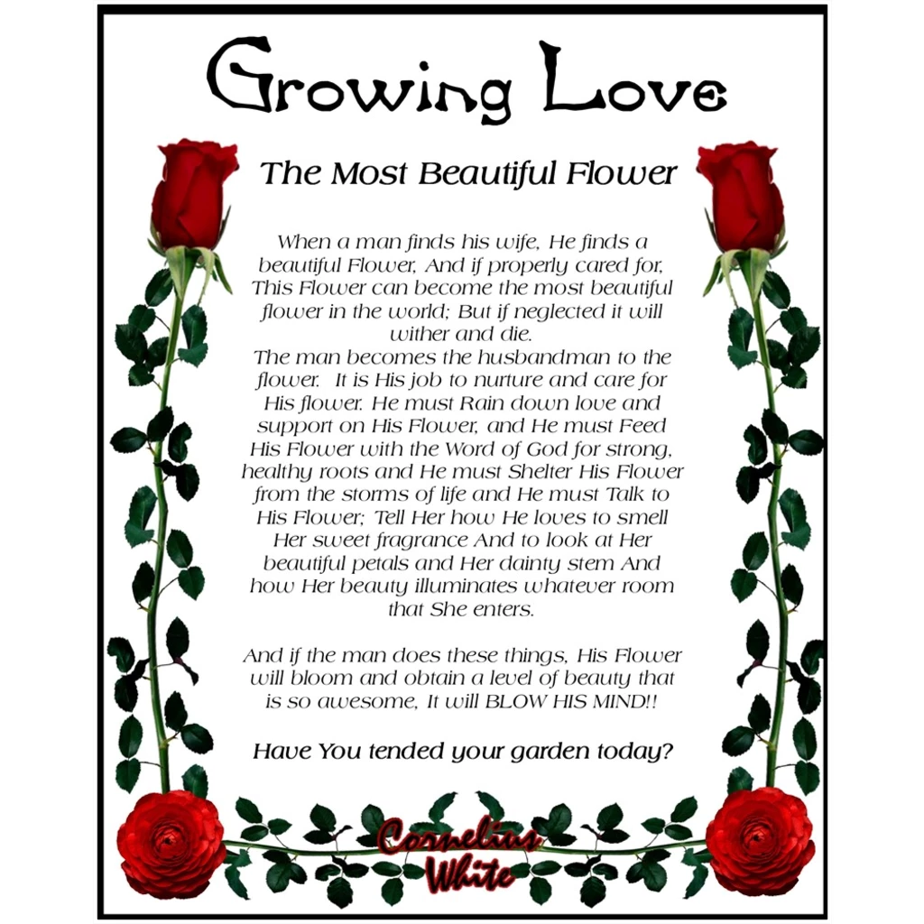 Growing Love - The Most Beautiful Flower 8x10 Print